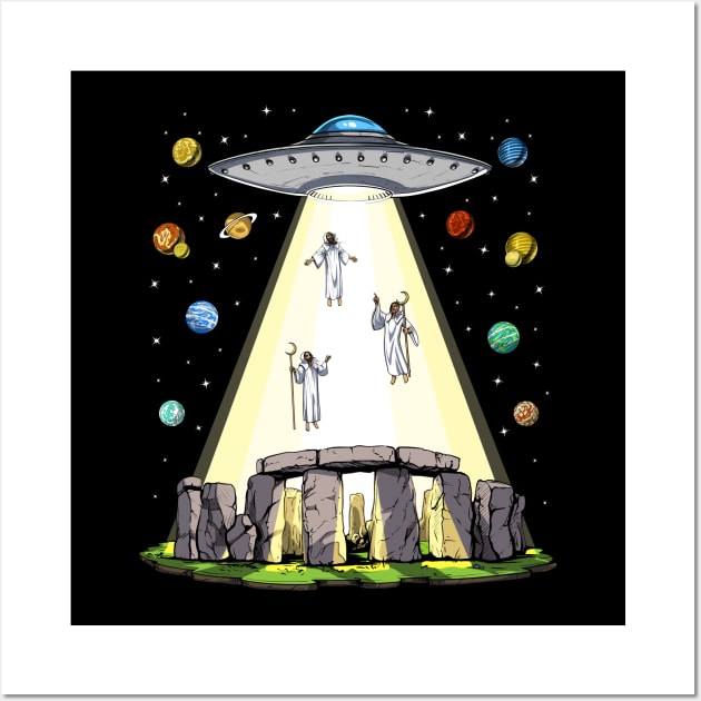 Stonehenge Alien Abduction Wall Art by underheaven